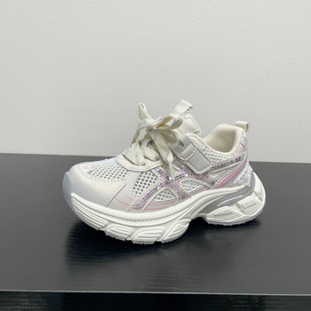 Dječje tenisice s ukrasom od šljokica, prozračne i udobne, klasični mrežasti gornji dio, ljeto 2026, stil dad sneakers