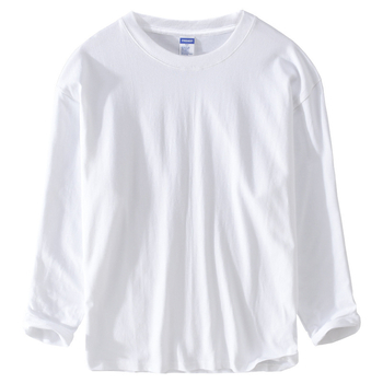 Muška bijela majica s dugim rukavima od 100% pamuka, casual stil, model T102
