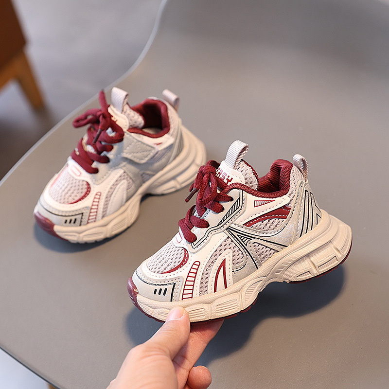 Dječje lagane i moderne tenisice za dječake i djevojčice, unisex dad sneakers stil, gornji dio od mrežice, gumeni potplat, proljeće 2025