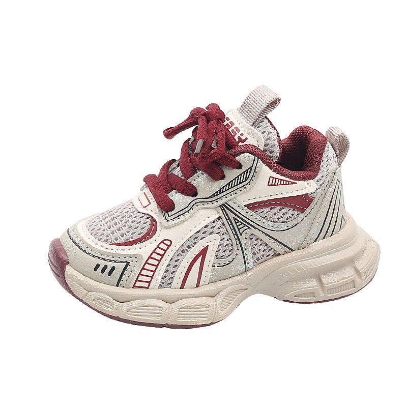 Dječje lagane i moderne tenisice za dječake i djevojčice, unisex dad sneakers stil, gornji dio od mrežice, gumeni potplat, proljeće 2025