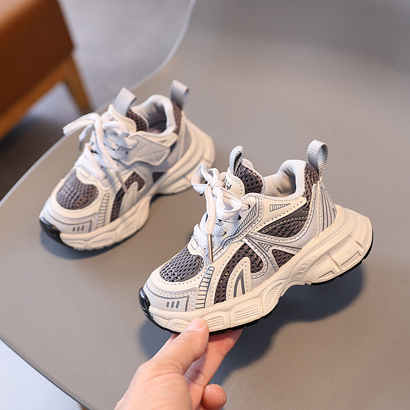 Dječje lagane i moderne tenisice za dječake i djevojčice, unisex dad sneakers stil, gornji dio od mrežice, gumeni potplat, proljeće 2025