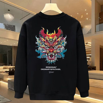 Мъжки плюс размер флисово подплатен дълъг ръкав зимен суитшърт, 96% памук, свободна кройна