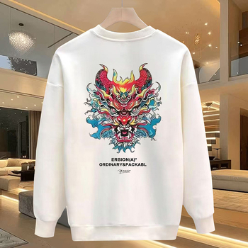 Мъжки плюс размер флисово подплатен дълъг ръкав зимен суитшърт, 96% памук, свободна кройна