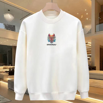 Мъжки плюс размер флисово подплатен дълъг ръкав зимен суитшърт, 96% памук, свободна кройна