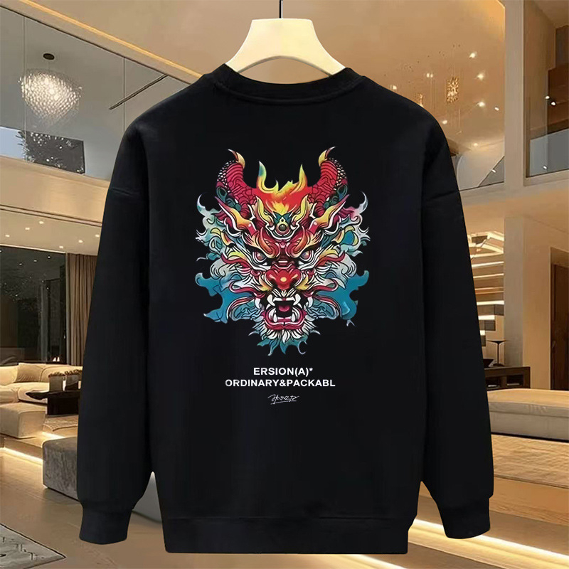 Мъжки плюс размер флисово подплатен дълъг ръкав зимен суитшърт, 96% памук, свободна кройна