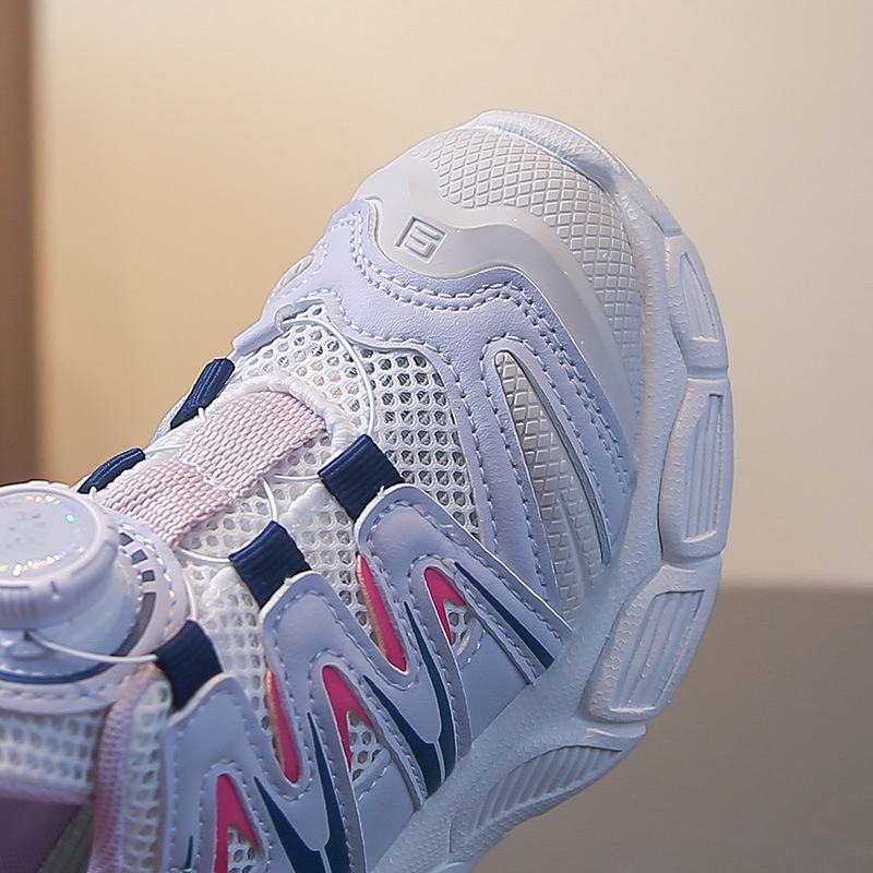 Dječje tenisice s okretljivom kopčom, stil chunky dad shoe, prozračni perforirani gornji dio, lagana meka đon, 2026 proljeće-ljeto