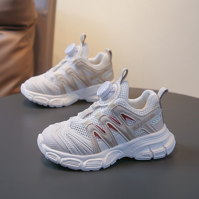 Dječje tenisice s okretljivom kopčom, stil chunky dad shoe, prozračni perforirani gornji dio, lagana meka đon, 2026 proljeće-ljeto