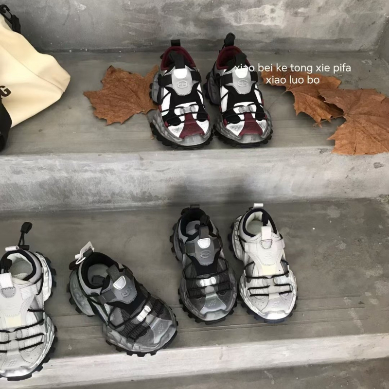 Детски маратонки в стил татко (dad shoes) с дистрес ефект, памучна подплата, есен-зима 2024