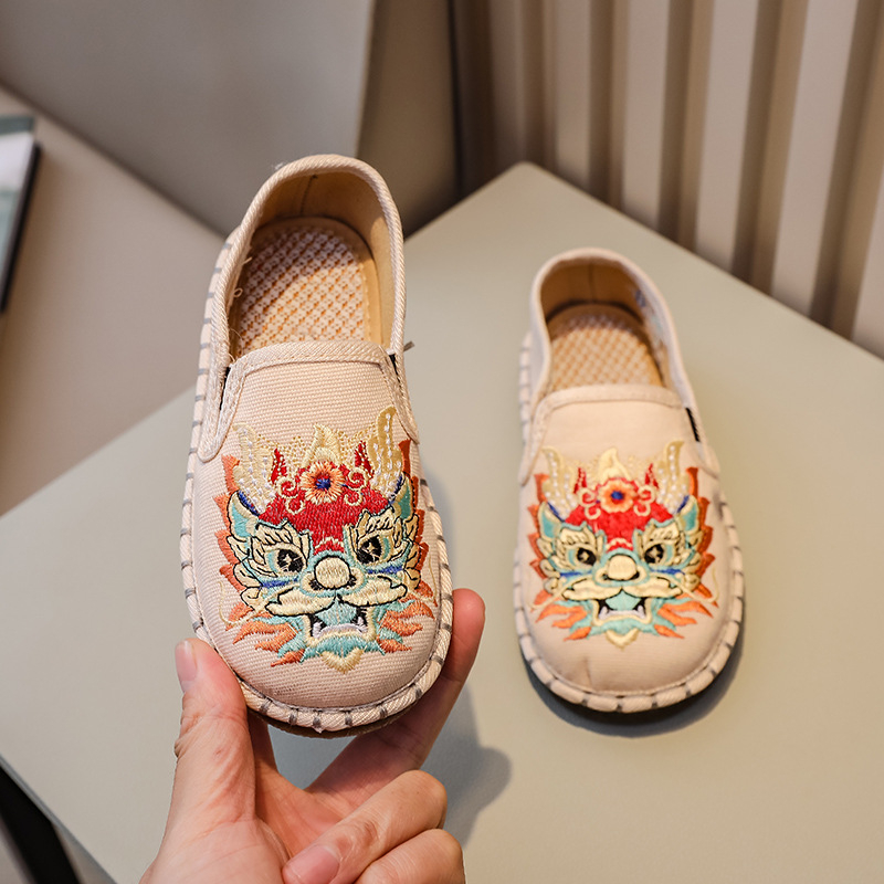 Dječje platnene tenisice s izšivkom, slip-on, lagane, protuklizna podloga, tradicionalni kineski stil