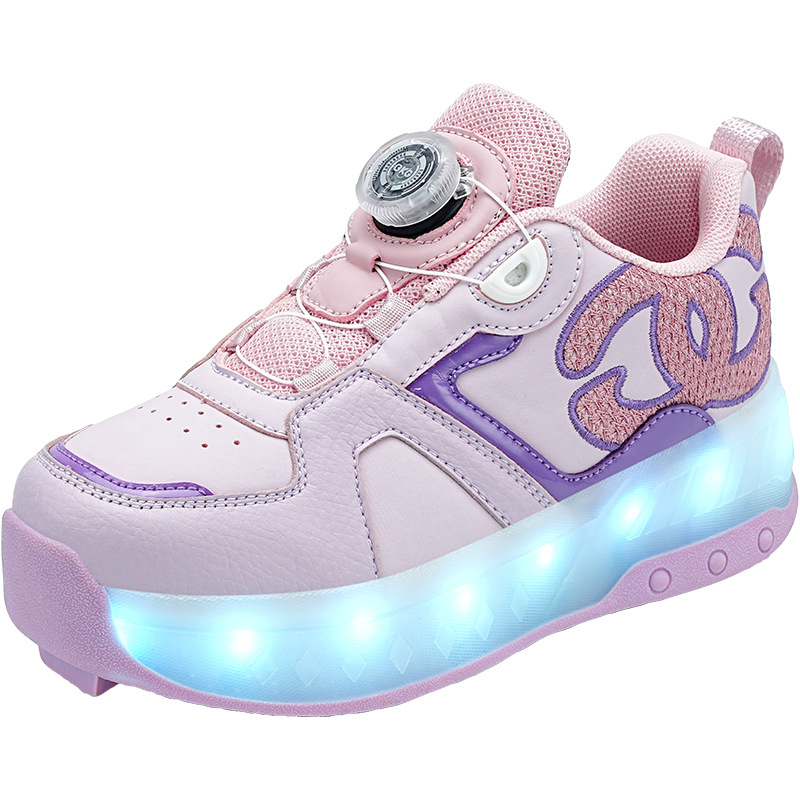 BKG Djeca Heelys tenisice 2025 jesen – početničke četverokotačne rolne tenisice sa svjetlima, odvojive