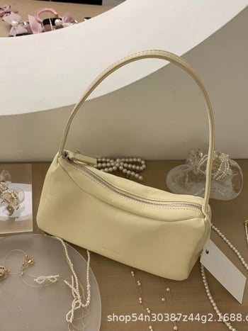 Bucks & Leather torbica za podlakticu od jagnjeće kože, korejska niša, minimalistički dizajn, ženska ramenska torba