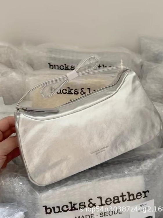 Bucks & Leather torbica za podlakticu od jagnjeće kože, korejska niša, minimalistički dizajn, ženska ramenska torba