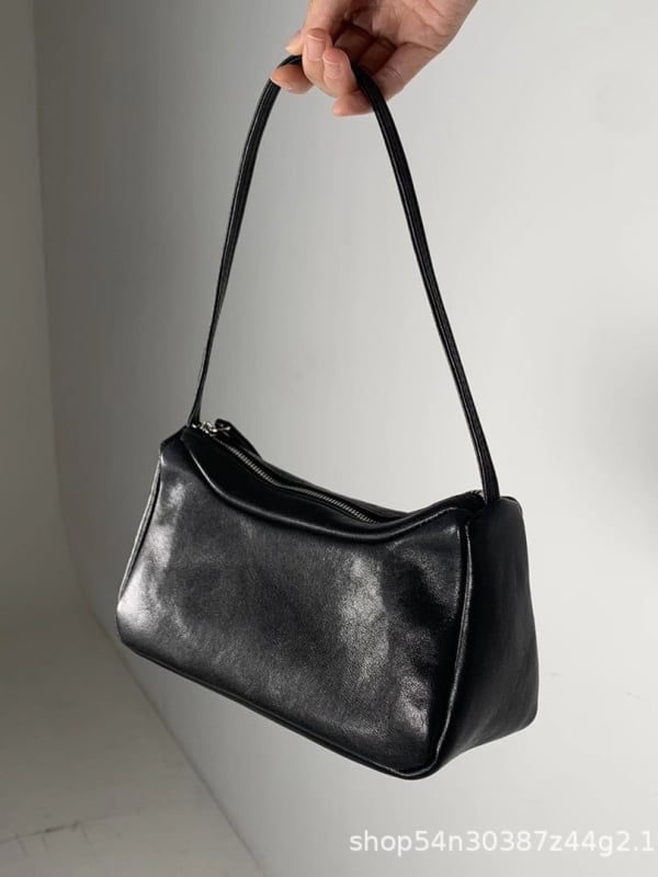 Bucks & Leather torbica za podlakticu od jagnjeće kože, korejska niša, minimalistički dizajn, ženska ramenska torba