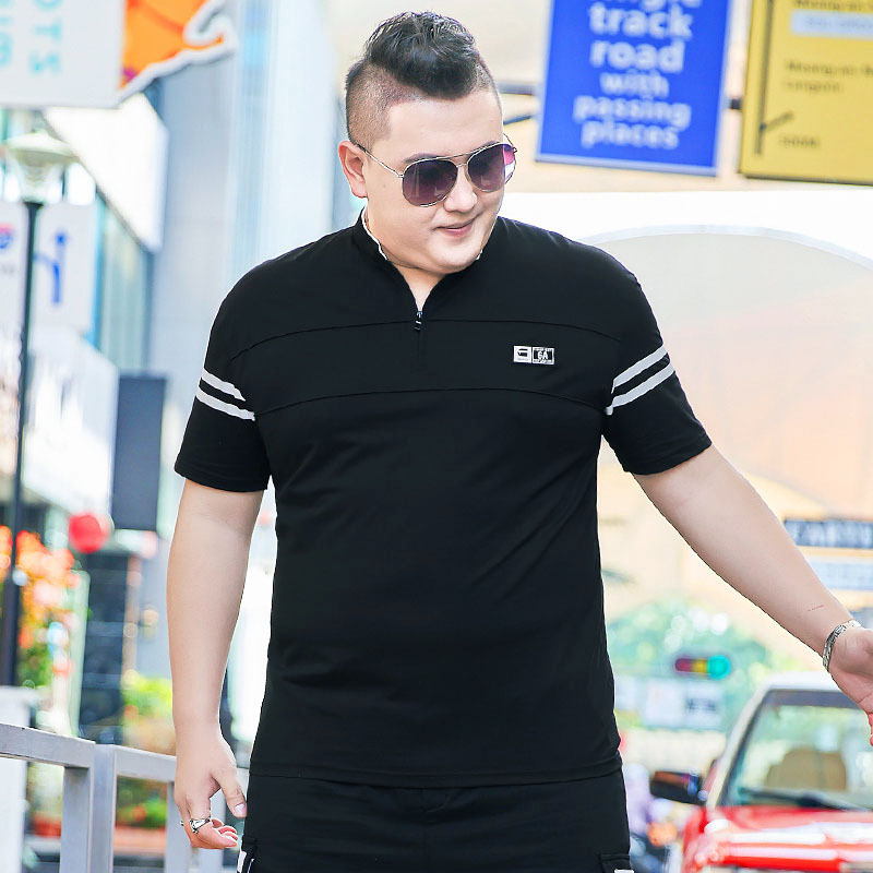 2025 trendi muška majica plus veličine, širokih krojeva s stojećim ovratnikom, geometrijski uzorak