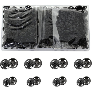 200 бр. скрити метални копчета в кутия, 10 мм и 12 мм, за дрехи, чанти и детски дрехи