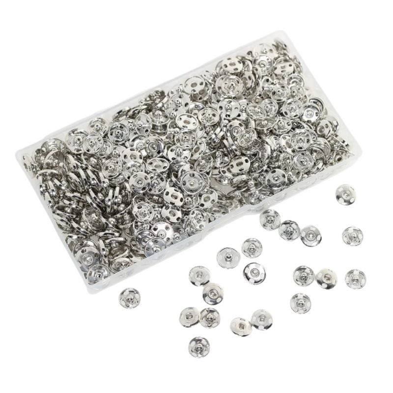 200 бр. скрити метални копчета в кутия, 10 мм и 12 мм, за дрехи, чанти и детски дрехи