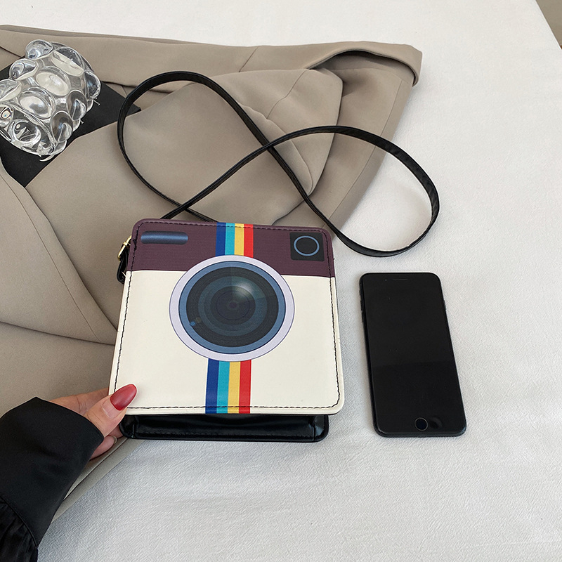 PU kožna mala kvadratna torba za žene, dizajn s blokovima boja, ulični stil, crossbody torba, jesen 2025