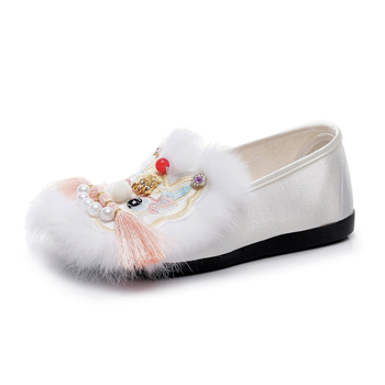 Ručno izvezeni platneni baletanke s glavom tigra – etnički stil, ženske slip-on platnene cipele