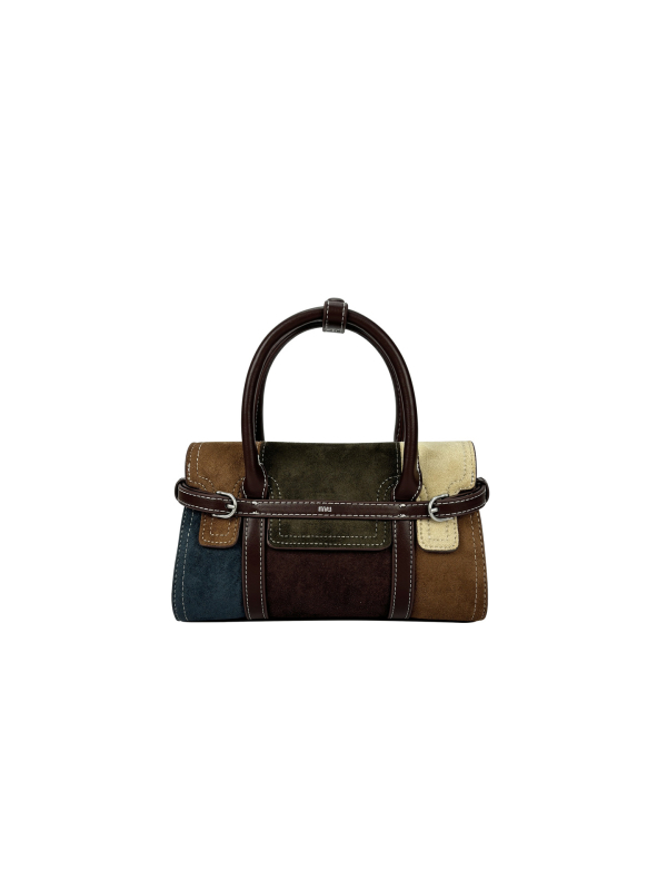 2025 Ženska velur torbica mala kvadratnog oblika s color-block dizajnom, svakodnevna crossbody torba