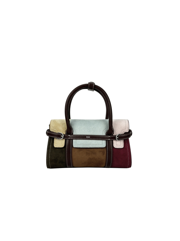 2025 Ženska velur torbica mala kvadratnog oblika s color-block dizajnom, svakodnevna crossbody torba