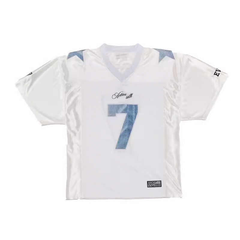 Korejski stil, brend No.7 Jersey majica s kratkim rukavima, ljeto, tanki ice-silk, slobodan kroj, top s spuštenim ramenima