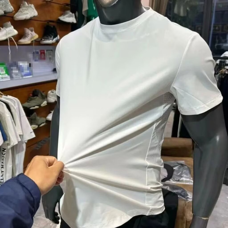 Muški mrežasti brzo sušeći Ice Silk majica i šorcevi za trčanje, ljeto fitness i badminton