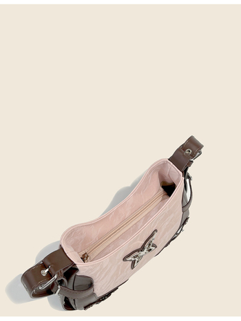 Nova ženska torba u američkom retro stilu s leptirovim blokom boja, riveti, moto inspiracija, crossbody torba preko ramena
