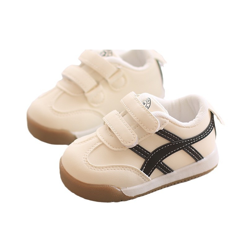 Dječje patike na Velcro kopčanje, neklizajući mekani đon, niski kroj, prugasti uzorak, umjetni PU gornji dio, unisex, za proleće i jesen, uzrast 1–6 godina.