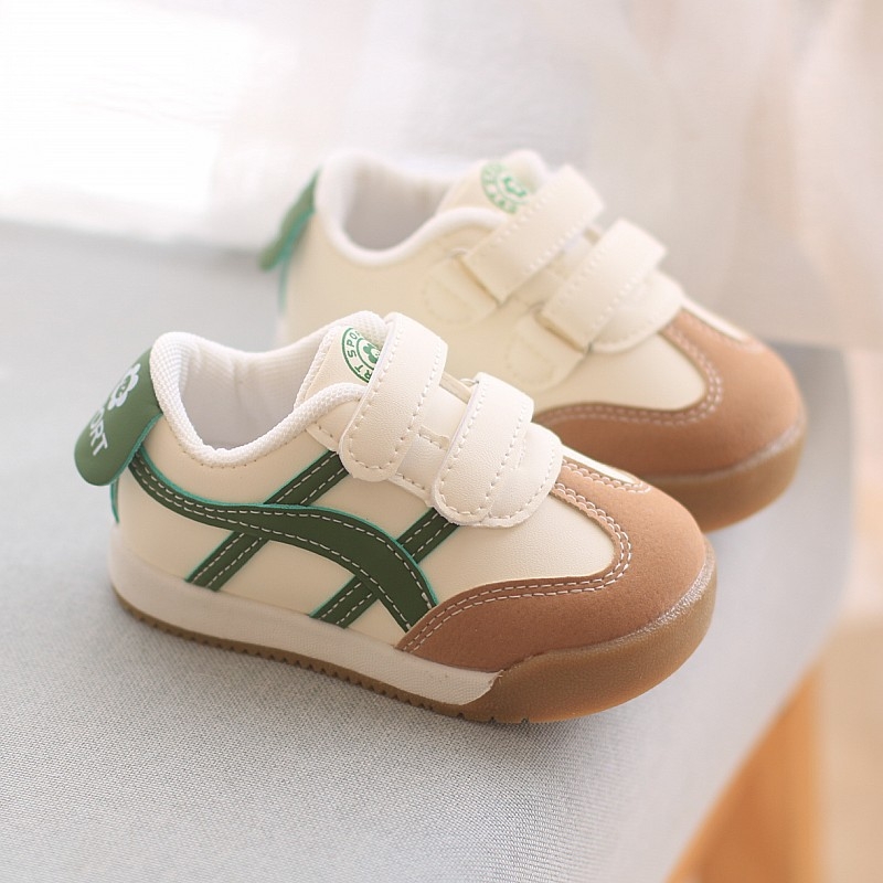 Dječje patike na Velcro kopčanje, neklizajući mekani đon, niski kroj, prugasti uzorak, umjetni PU gornji dio, unisex, za proleće i jesen, uzrast 1–6 godina.