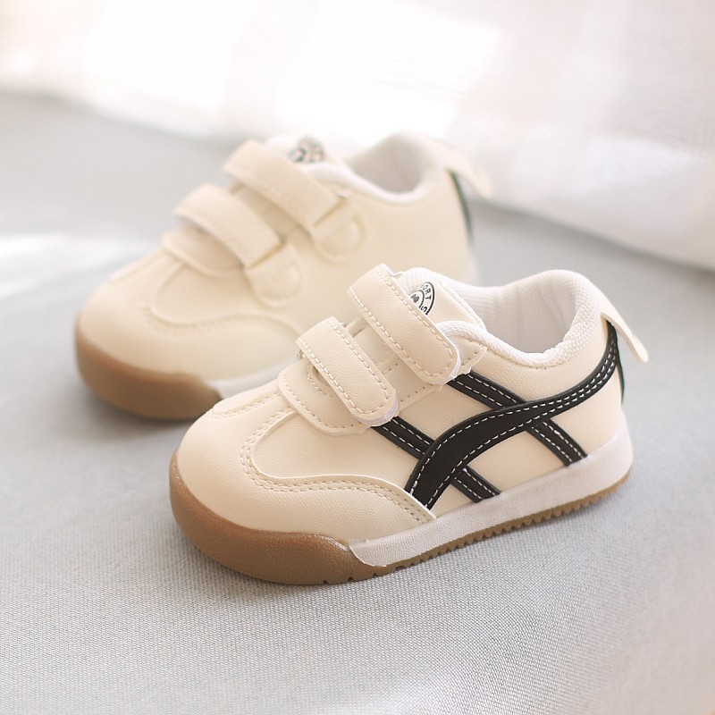 Dječje patike na Velcro kopčanje, neklizajući mekani đon, niski kroj, prugasti uzorak, umjetni PU gornji dio, unisex, za proleće i jesen, uzrast 1–6 godina.
