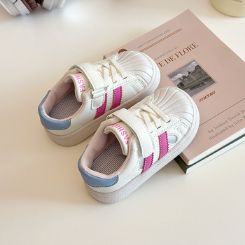 Детски маратонки shell-toe с велкро закопчаване - унисекс спортни обувки