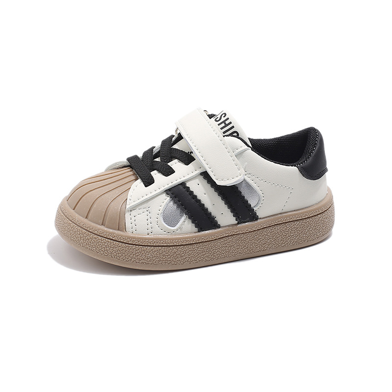Детски маратонки shell-toe с велкро закопчаване - унисекс спортни обувки