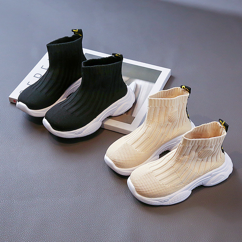 Dječje elastične visoke pletene tenisice na slip-on, proljeće–jesen, unisex