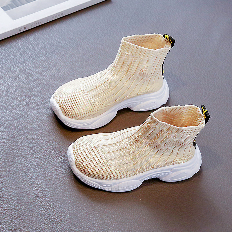 Dječje elastične visoke pletene tenisice na slip-on, proljeće–jesen, unisex