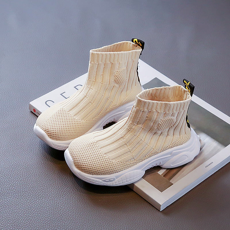Dječje elastične visoke pletene tenisice na slip-on, proljeće–jesen, unisex