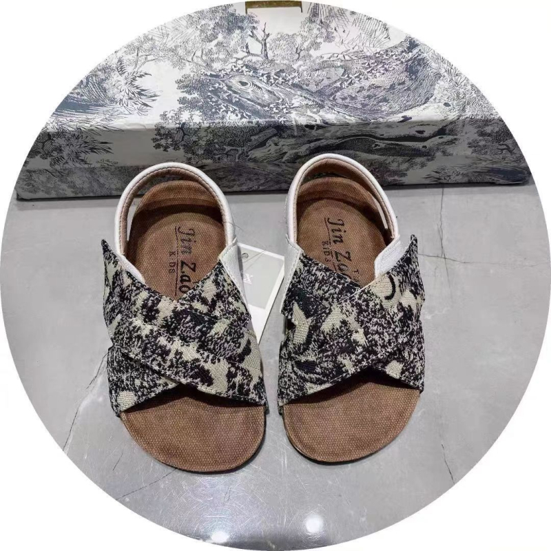 Dječje ljetne sandale s dvostrukim načinom nošenja, unisex, karirani uzorak, PU potplat, Velcro kopčice