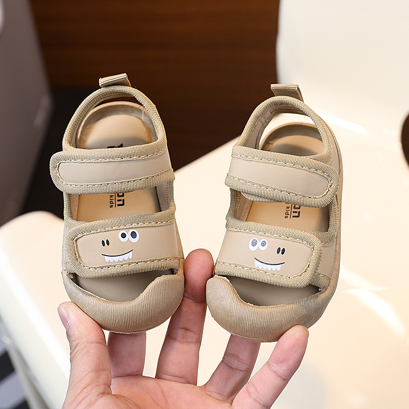 Djeca modne sandale za ljeto 2025, unisex, gornji dio od sintetičke kože, protuklizna mekana đon, zatvarač Velcro, motiv crtić
