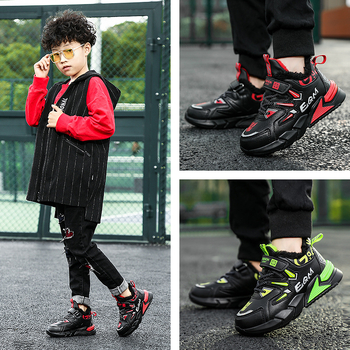 Kožené detské tenisky pre chlapcov, teplé na zimu a na jeseň i jar, zapínanie na suchý zips