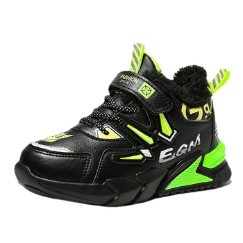 Kožené detské tenisky pre chlapcov, teplé na zimu a na jeseň i jar, zapínanie na suchý zips