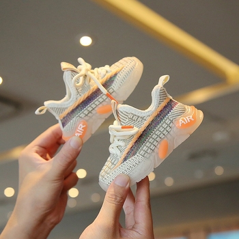 Unisex detské topánky jar–jeseň, dýchajúci vrchný diel z PU, mäkká podrážka, šnúrky vpredu, pruhovaný vzor