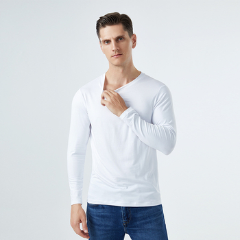 Мъжка долна риза за есенно-зимния сезон, тънък материал, Slim fit, дълъг ръкав, топъл