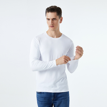 Мъжка долна риза за есенно-зимния сезон, тънък материал, Slim fit, дълъг ръкав, топъл