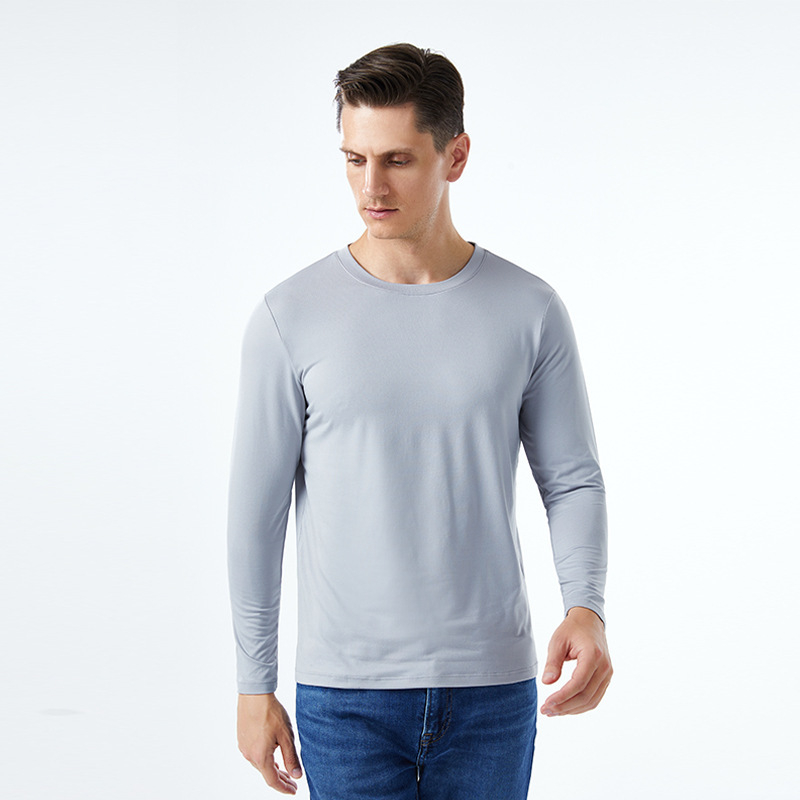 Мъжка долна риза за есенно-зимния сезон, тънък материал, Slim fit, дълъг ръкав, топъл