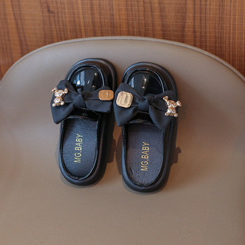 Dječje slip-on ravne sandale s mašnicom u obliku mede, korejskog stila, ljeto