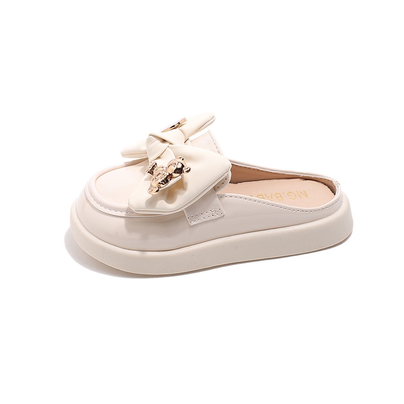 Dječje slip-on ravne sandale s mašnicom u obliku mede, korejskog stila, ljeto