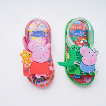2024 Meli*Sa dječje jelly tenisice s motivom Peppa Pig, otvoreni prst u obliku ribe, unisex, PVC, Velcro