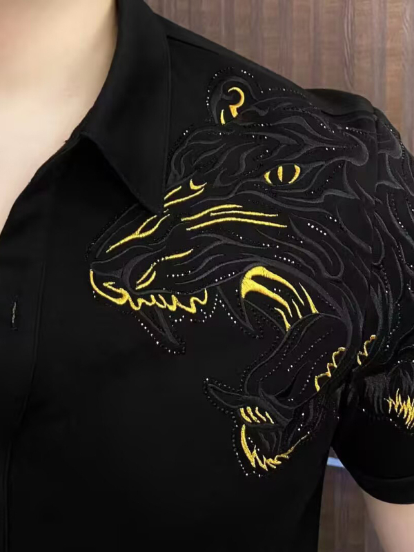 Ljetna muška polo majica s kratkim rukavima, tigrov planinski motiv, lagani luksuz, casual stil