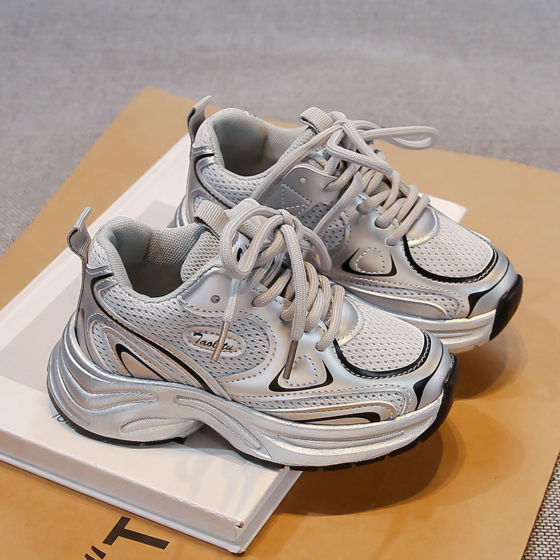 Detské bežecké tenisky z priedušného sieťovinového materiálu, ľahká podrážka, unisex, jar–jeseň 2025