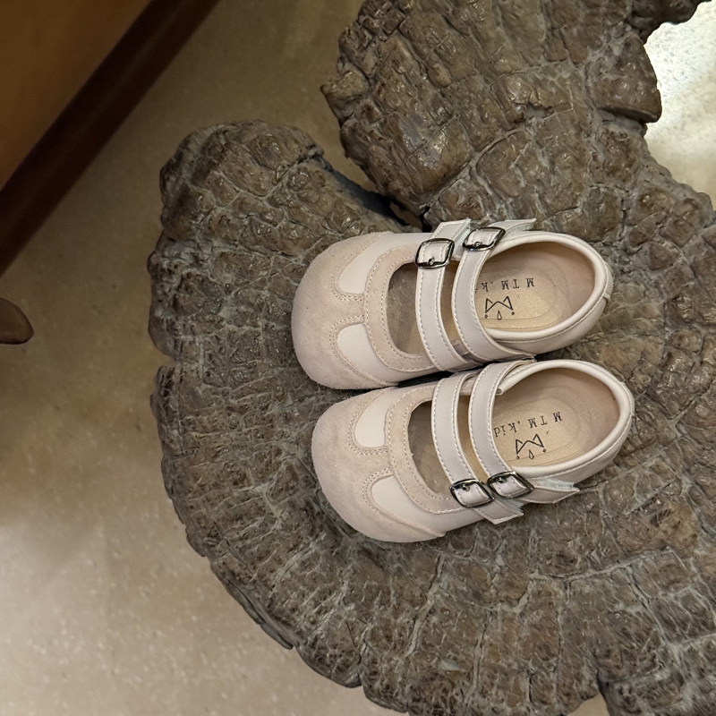 Детски принцески обувки с меки подметки, квадратен нос, лепенка Velcro