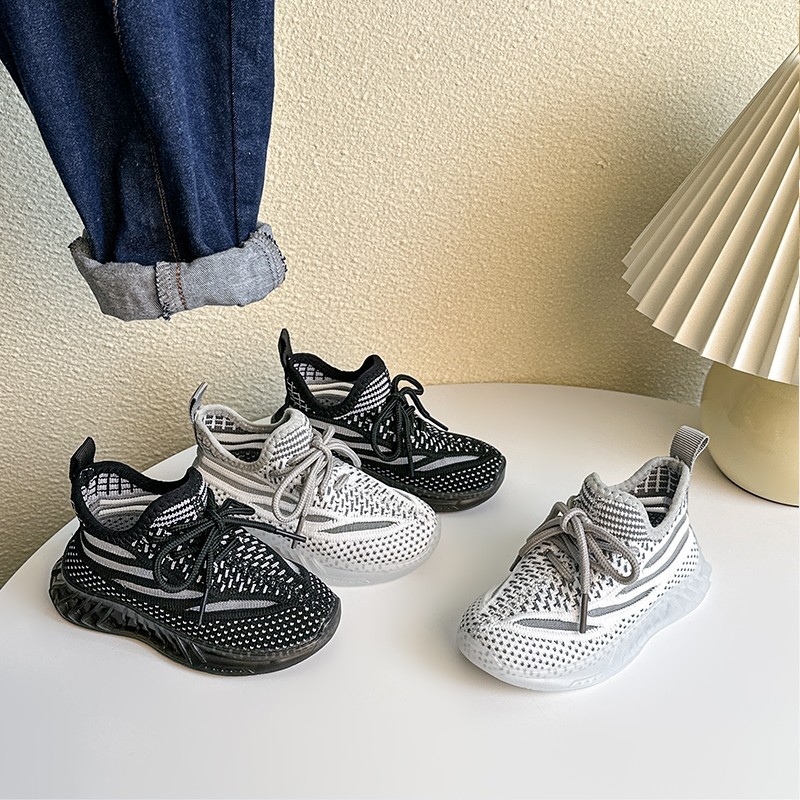 Proljeće 2025 Dječje protuklizne Flyknit Coconut tenisice – Velcro, za vanjske šetnje, ležerno, uzrast 12–36 mjeseci